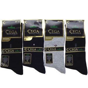 Çega 2043 Erkek Bambu Dikişsiz Likralı Desenli Mevsimlik Soket Çorap - Karışık Renk