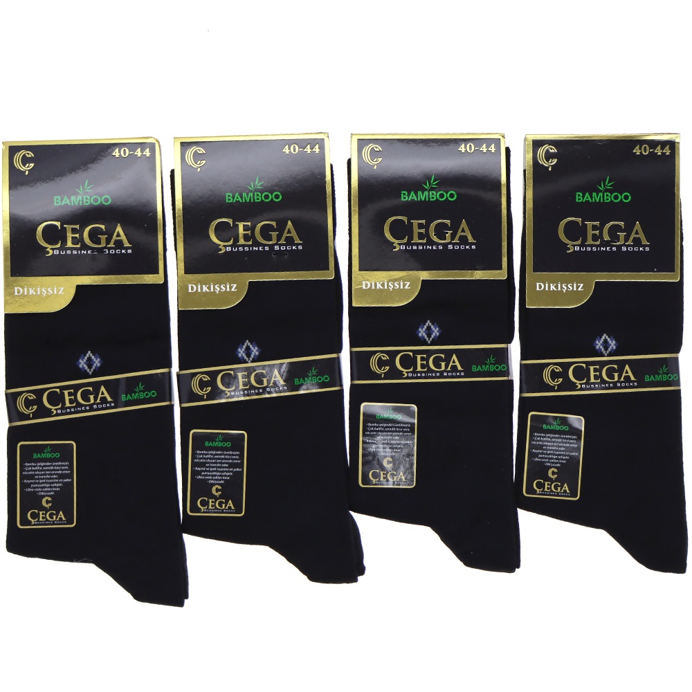 Çega 2043 Erkek Bambu Dikişsiz Likralı Desenli Mevsimlik Soket Çorap - Karışık Renk