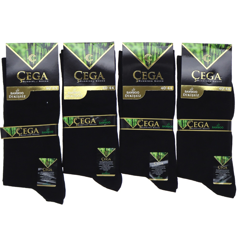 Çega 2043 Erkek Bambu Dikişsiz Likralı Desenli Mevsimlik Soket Çorap - Karışık Renk