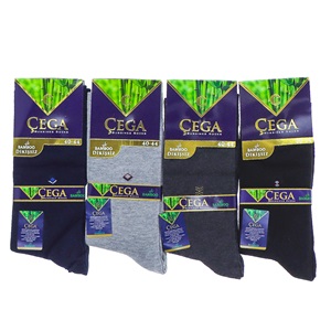 Çega 2043 Erkek Bambu Dikişsiz Likralı Desenli Mevsimlik Soket Çorap - Karışık Renk