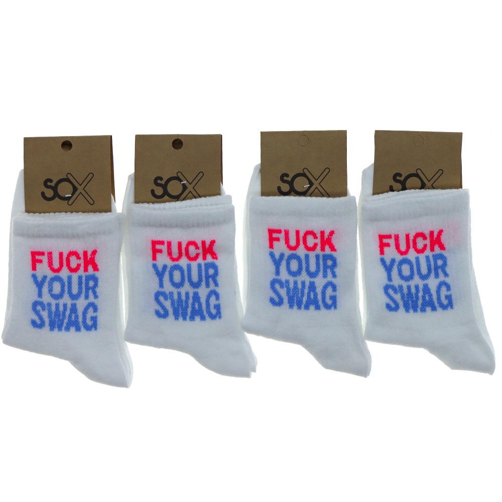 Sox Bayan Desenli Likralı Kolej Çorap - Beyaz