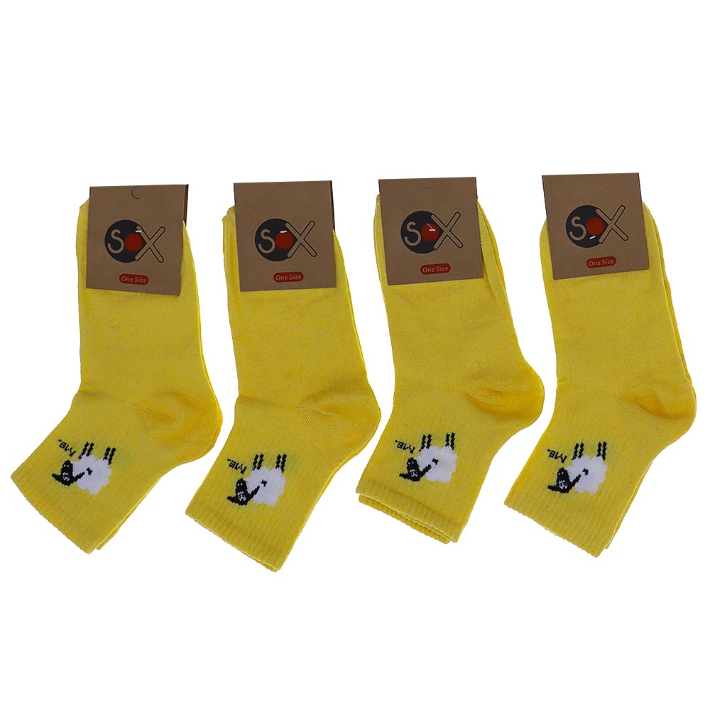 Sox Bayan Desenli Likralı Kolej Çorap - Beyaz