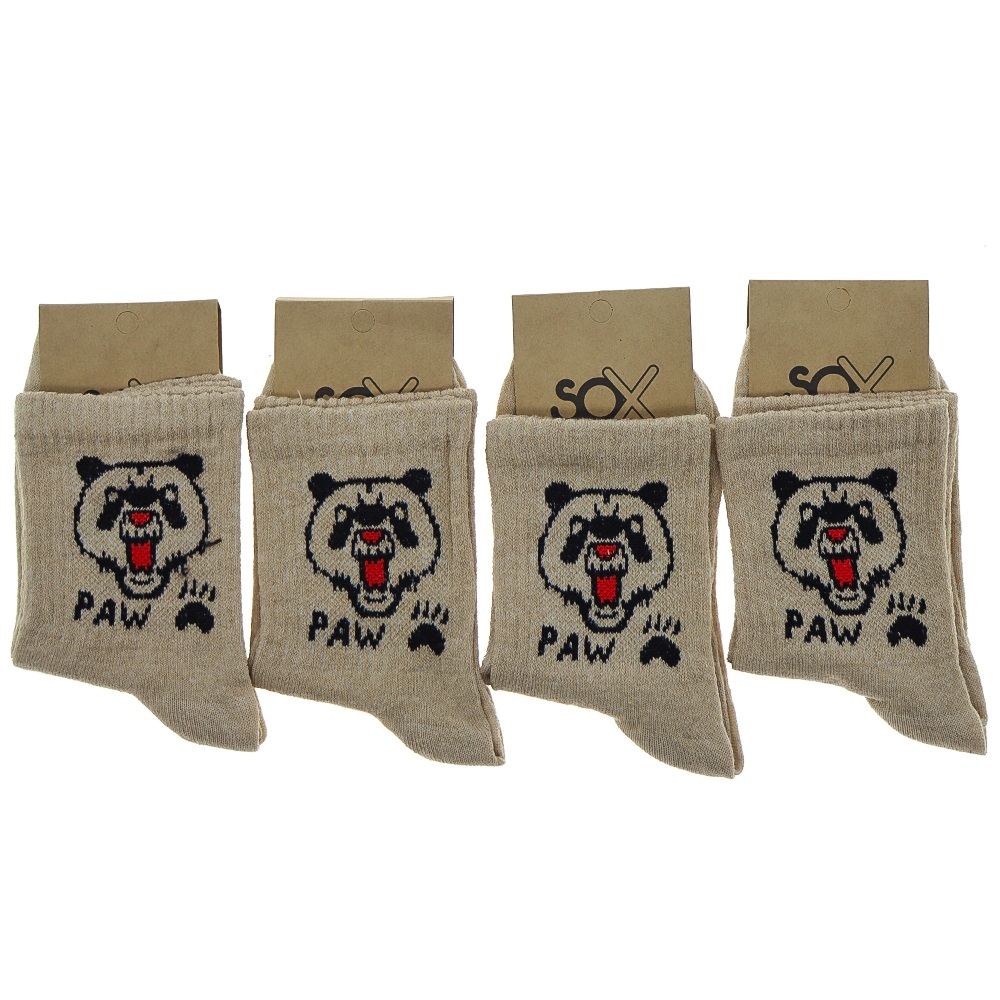 Sox Bayan Desenli Likralı Kolej Çorap - Beyaz