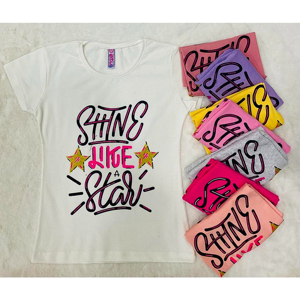 SRC Kız Çocuk Shıne Lıke Star Baskılı Tişört 8-12 Yaş