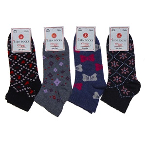 Esen Bayan Bilgisayarlı Desenli Likralı Patik Çorap