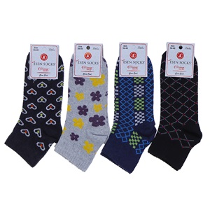 Esen Bayan Bilgisayarlı Desenli Likralı Patik Çorap