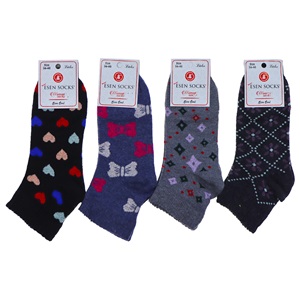 Esen Bayan Bilgisayarlı Desenli Likralı Patik Çorap