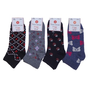 Esen Bayan Bilgisayarlı Desenli Likralı Patik Çorap