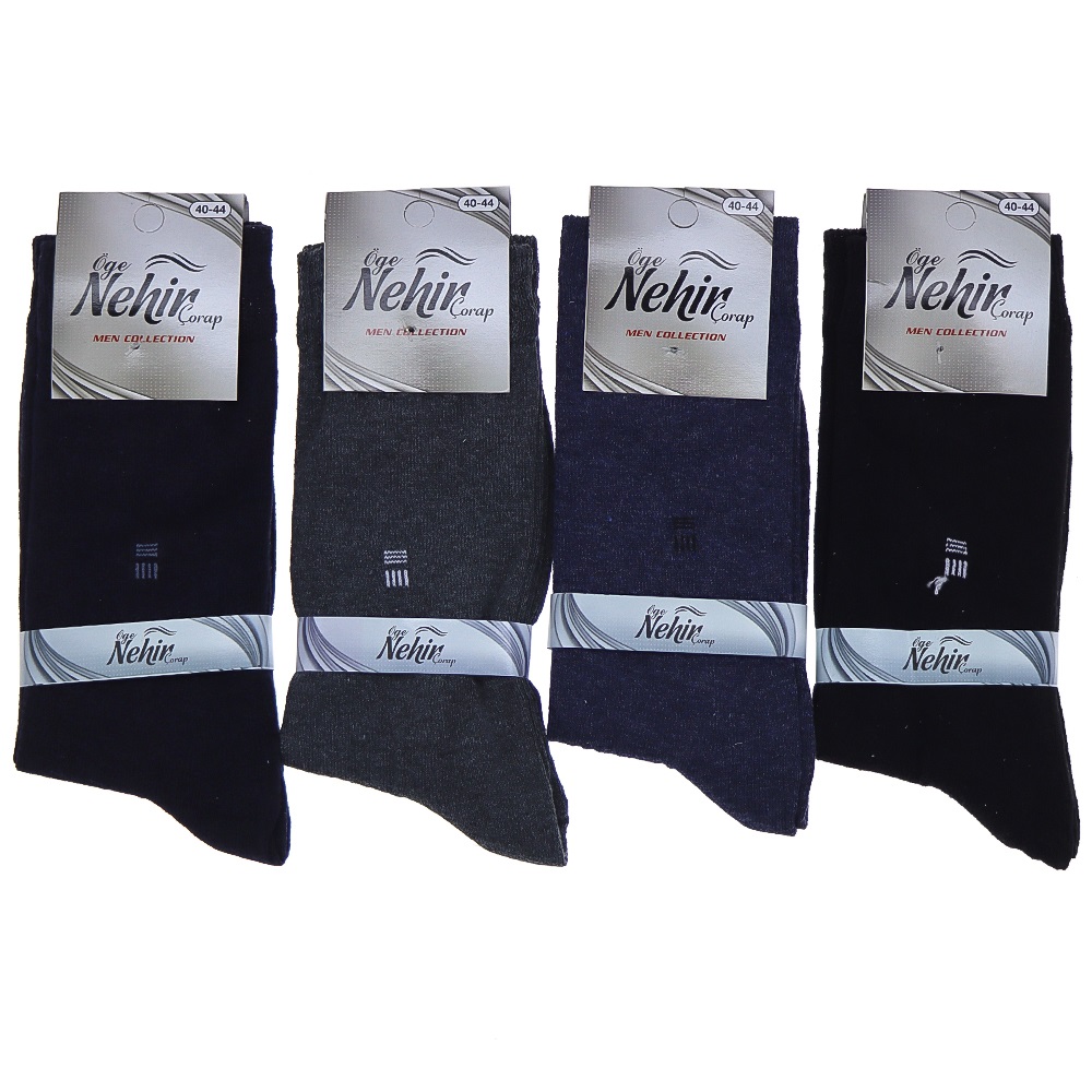 Nehir Erkek Mevsimlik Likralı Desenli Soket Çorap