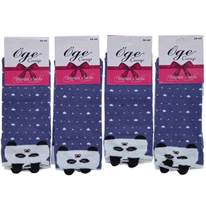 Öge Bayan Likralı 3 Boyutlu Desenli Mevsimlik Patik Çorap