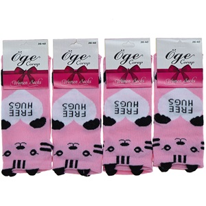 Öge Bayan Likralı 3 Boyutlu Desenli Mevsimlik Patik Çorap