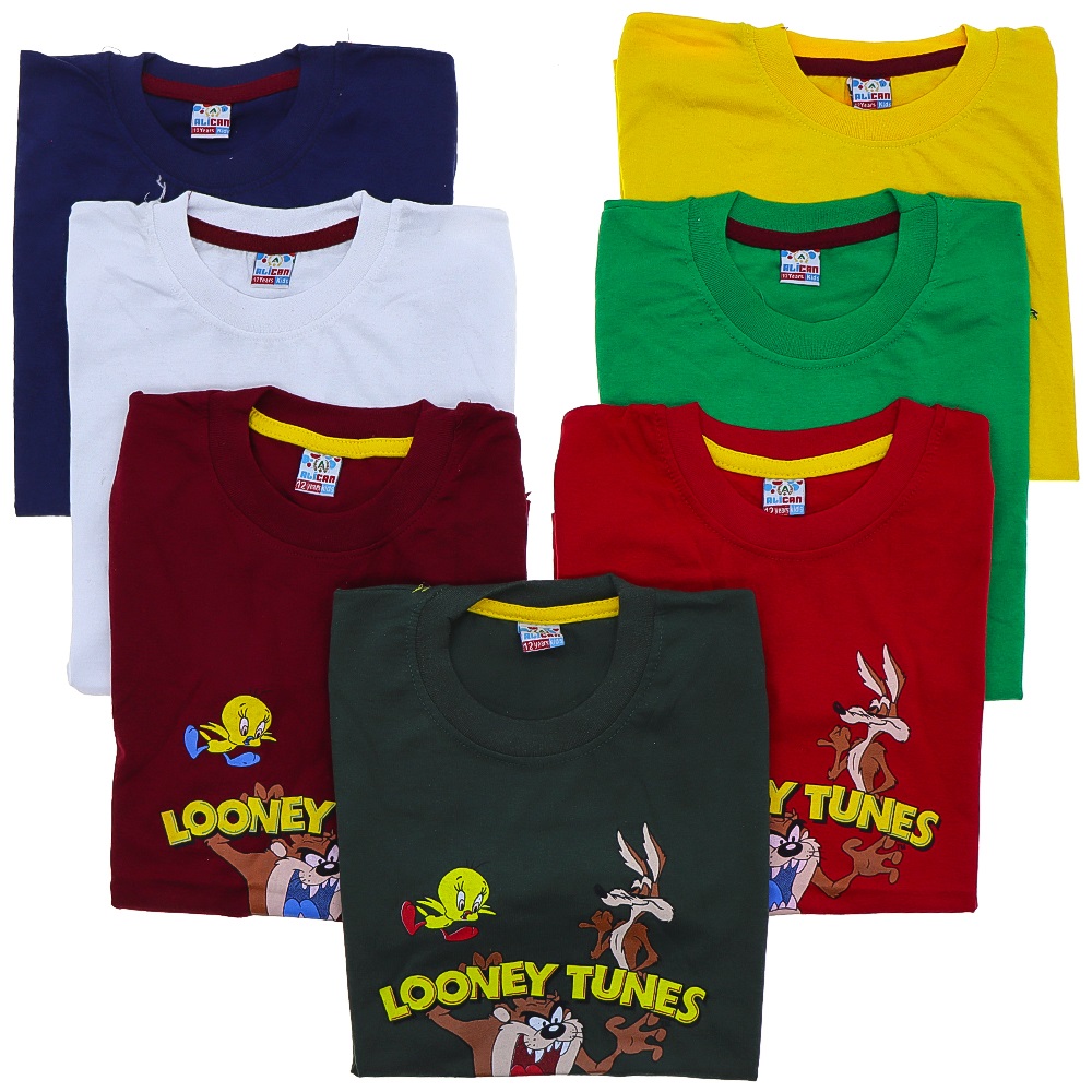 Alican 5011 Erkek Çocuk Looney Tunes Çizgi Karakter Baskılı Tişört 1-6 Yaş