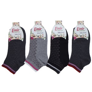 Emir 9552 Bayan Likralı Desenli Mevsimlik Patik Çorap- Karışık Renk