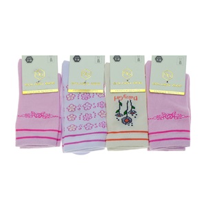 Golden Bee Kız Çocuk Desenli Soket Çorap - Karışık Renk