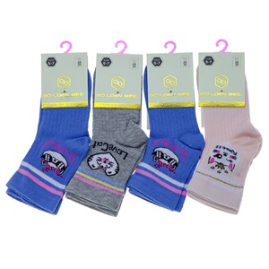 Golden Bee Kız Çocuk Desenli Soket Çorap - Karışık Renk