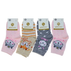 Golden Bee Kız Çocuk Desenli Soket Çorap - Karışık Renk