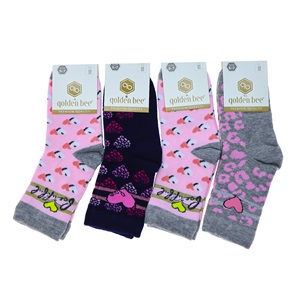 Golden Bee Kız Çocuk Desenli Soket Çorap - Karışık Renk