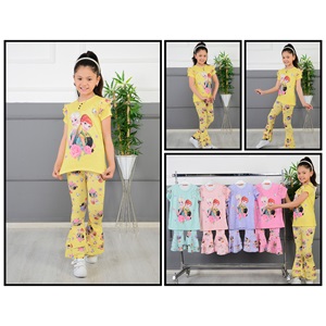 Tintini Kız Çocuk Elsa Ve Anna Baskılı İspanyol Tayt Tişört Takım 3-9 Yaş - Mint Yeşil