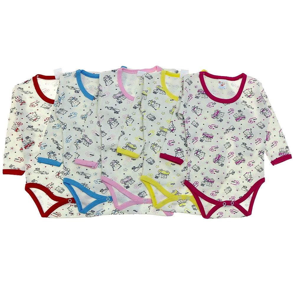 Minnikçe 1551 Çocuk Empirme Uzun Kol Çıtçıtlı Badi 1-6 Yaş