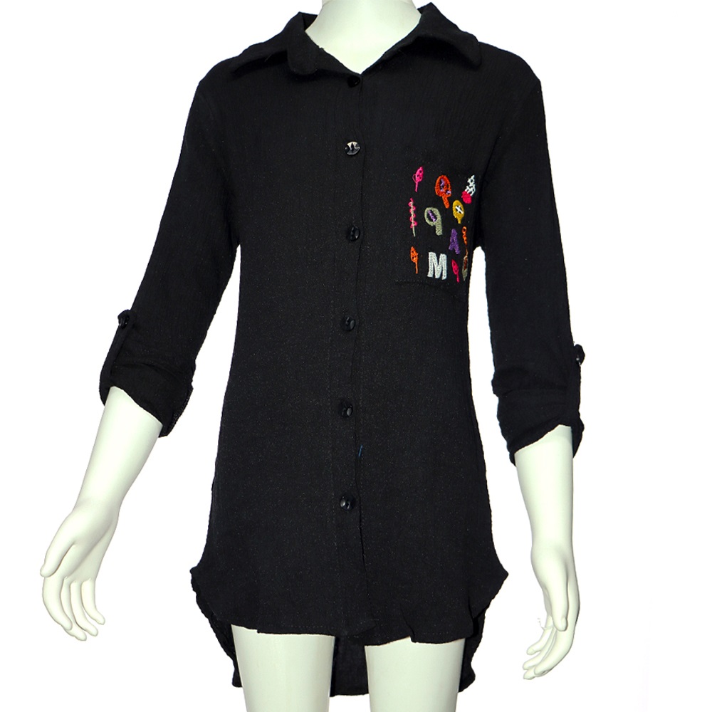 Güldür 9095 Kız Çocuk Cep Nakışlı Gömlek 13-16 Yaş