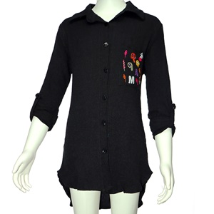 Güldür 9095 Kız Çocuk Cep Nakışlı Gömlek 13-16 Yaş