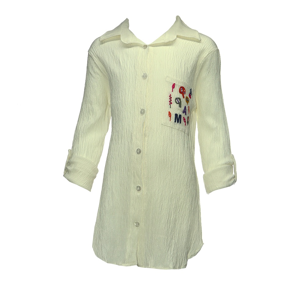 Güldür 9095 Kız Çocuk Cep Nakışlı Gömlek 13-16 Yaş