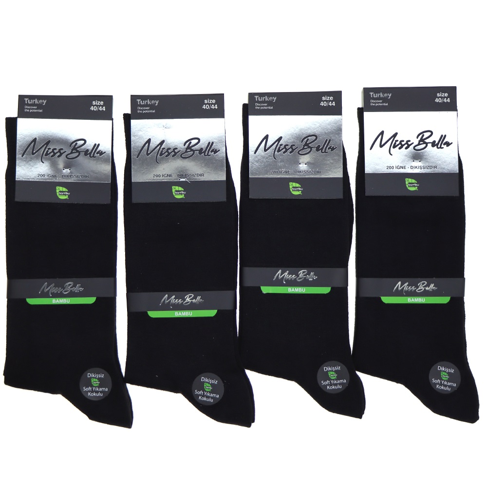 Miss Bella 1498 Erkek Bambu 200 İğne Dikişsiz Soket Çorap