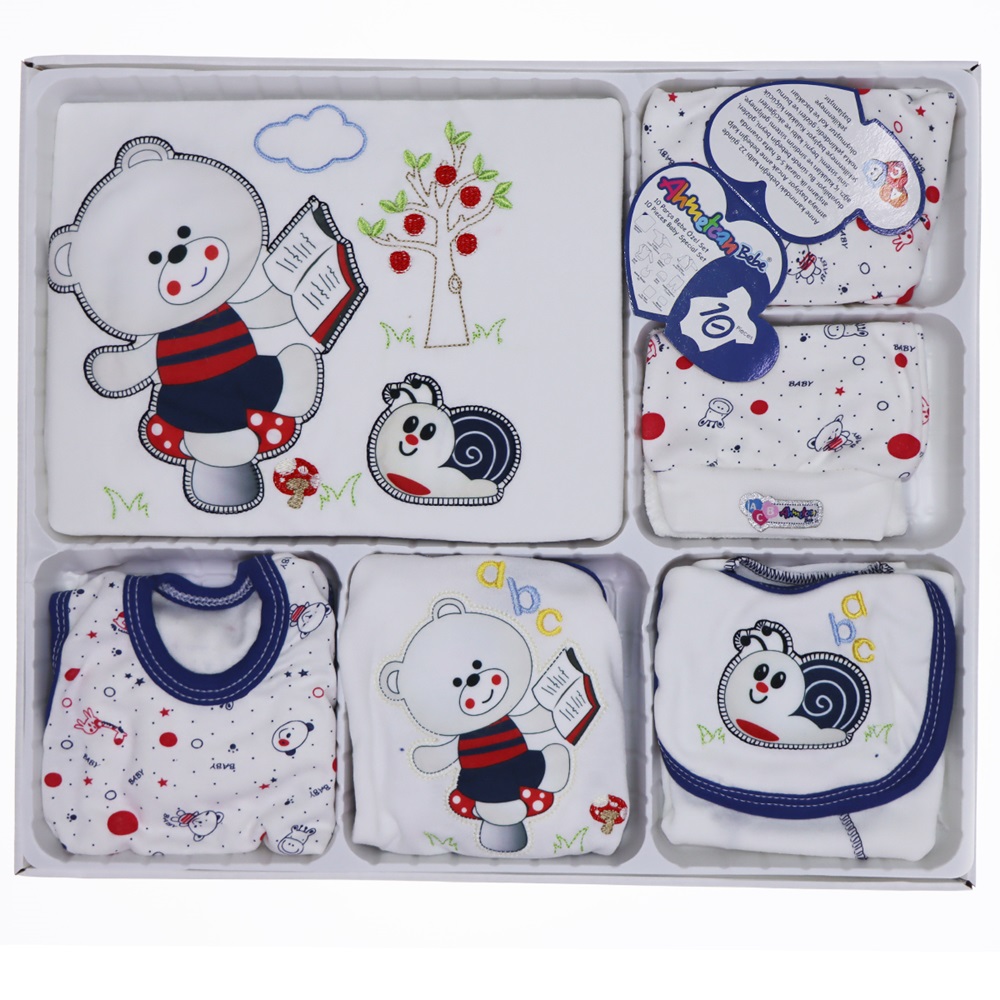 AC-111 Kitaplı Ayıcık 10 Parça Zıbın Set 0-3 Ay