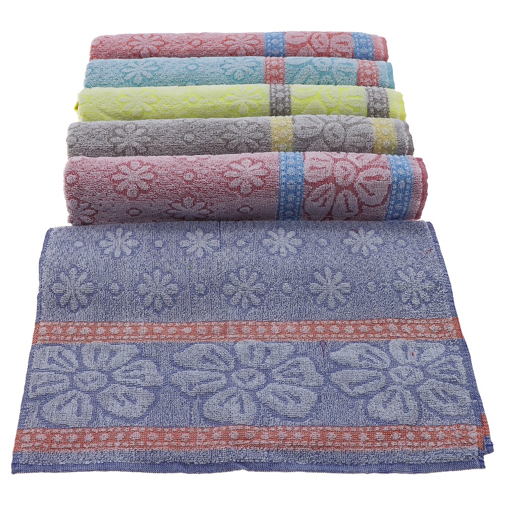 Ekli Hafif Goncalı Papatyalı Renkli El Yüz Havlusu 50x90