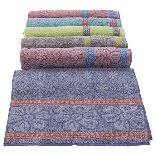 Ekli Hafif Goncalı Papatyalı Renkli El Yüz Havlusu 50x90