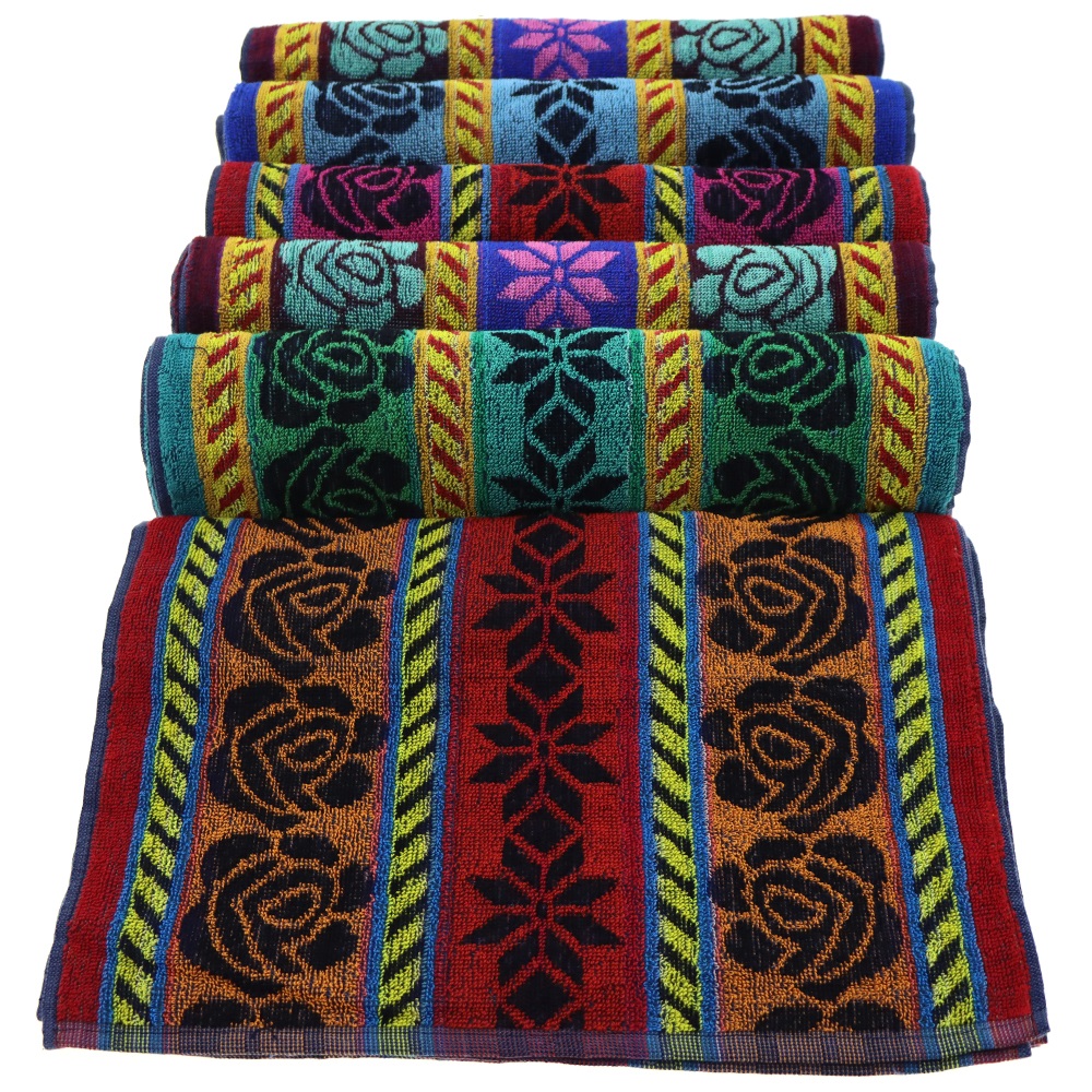 Ekli Hafif Kilim Desenli Renkli El Yüz Havlusu 50x90