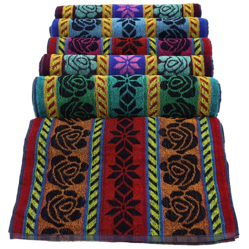 Ekli Hafif Kilim Desenli Renkli El Yüz Havlusu 50x90