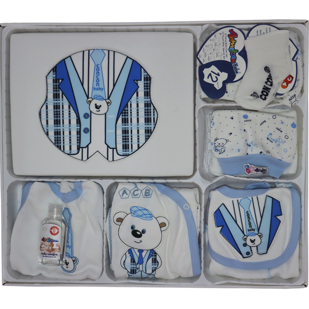 AC-122 Smokin Nakışlı 12 Parça Zıbın Set 0-3 Ay