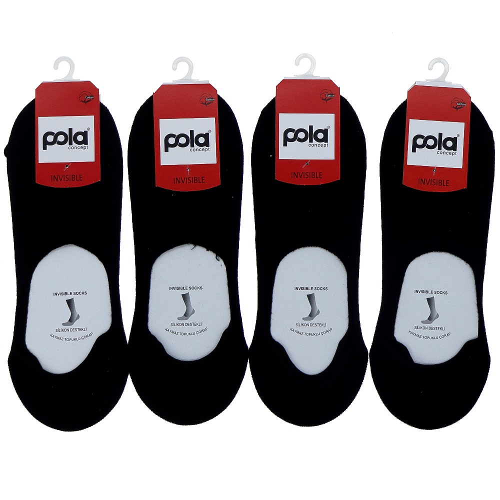 Pola P-202 Bayan Likralı Dikişsiz Suba Babet Çorap - Karışık Renk