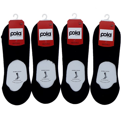 Pola P-202 Bayan Likralı Dikişsiz Suba Babet Çorap - Karışık Renk