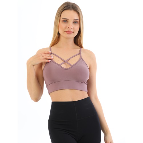 Form Angel 5800 Bayan Micro Pedli Ön Çapraz Crop - Lila - S-M