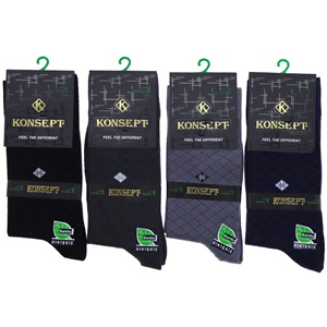 Konsept 410 Erkek Bambu Likralı Dikişsiz Kutulu Soket Çorap - Karışık Renk