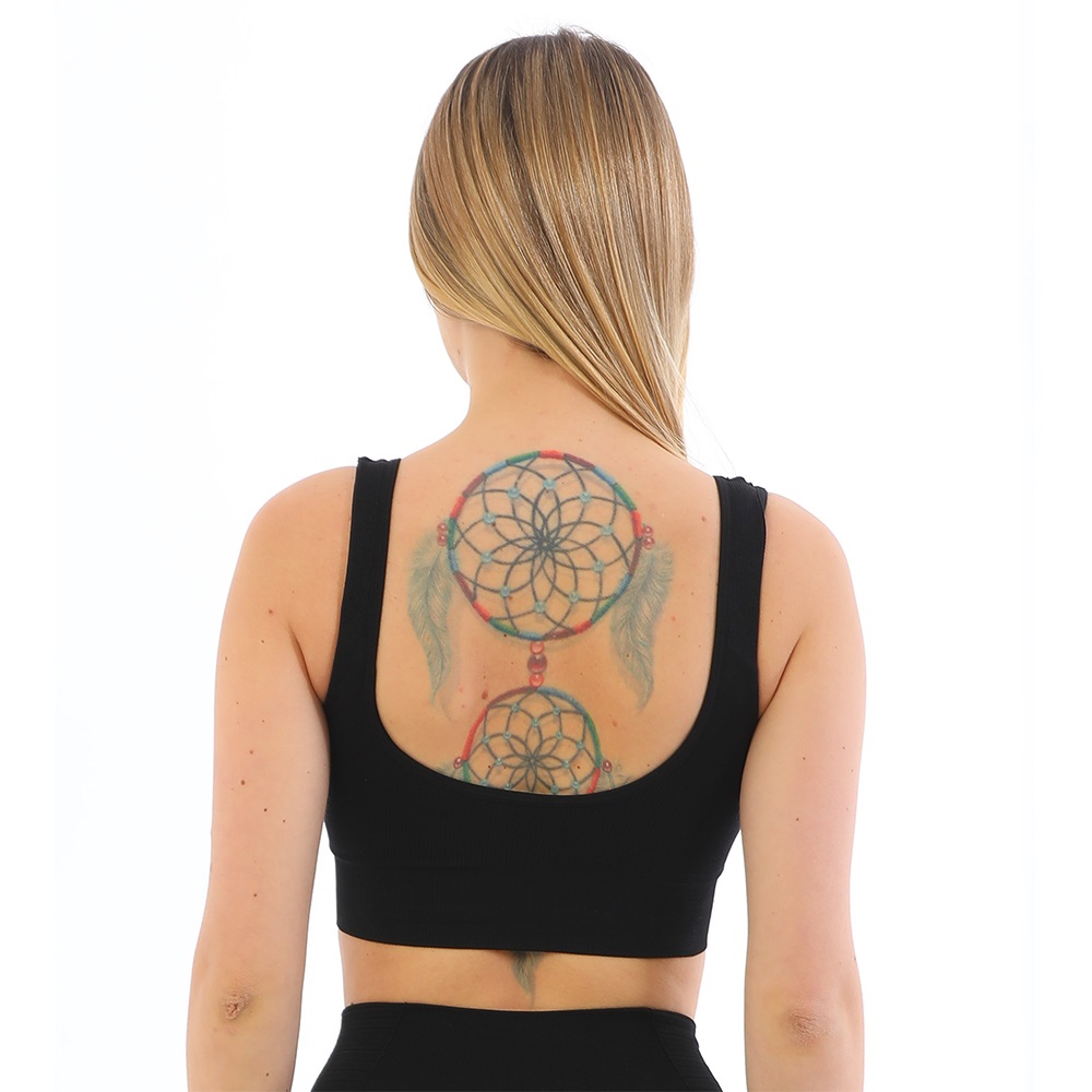 Form Angel 5704 Bayan Kalın Askılı 5 li Pedli Fitilli Crop Fit Büstiyer - Siyah - S-M