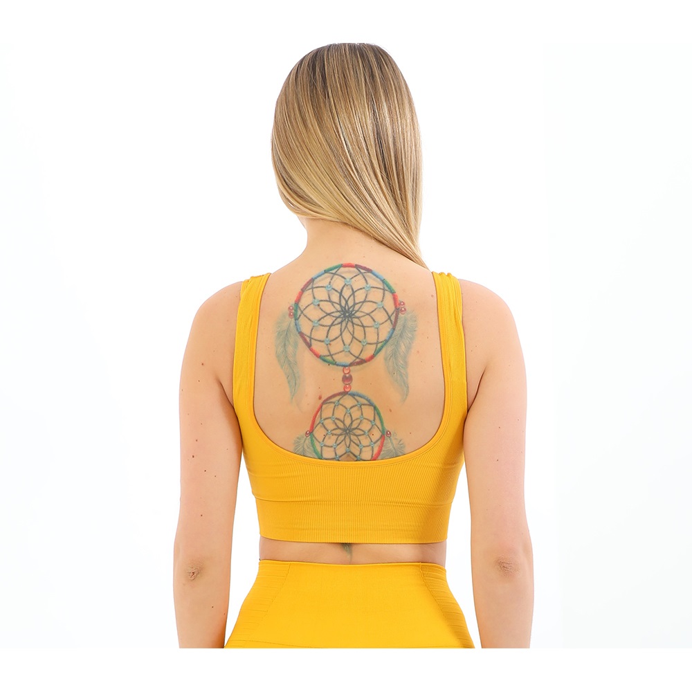 Form Angel 5704 Bayan Kalın Askılı 5 li Pedli Fitilli Crop Fit Büstiyer - Siyah - S-M