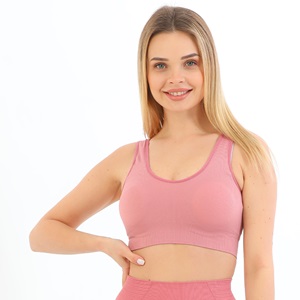 Form Angel 5704 Bayan Kalın Askılı 5 li Pedli Fitilli Crop Fit Büstiyer - Siyah - S-M