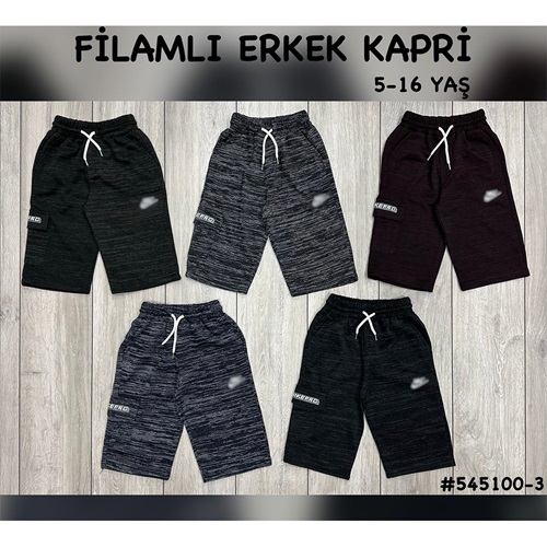 Uçar 545-100-3 Erkek Çocuk Nike Bas Filamlı Kapri Alt 5-8 Yaş - Gri - 5-6-7-8 YAŞ