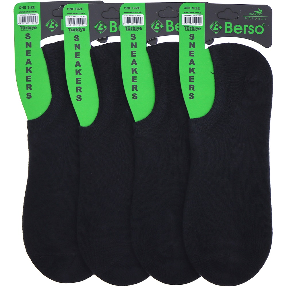 Berso 0223 Erkek Bambu Dikişsiz Likralı DÜz Sneaker Çorap