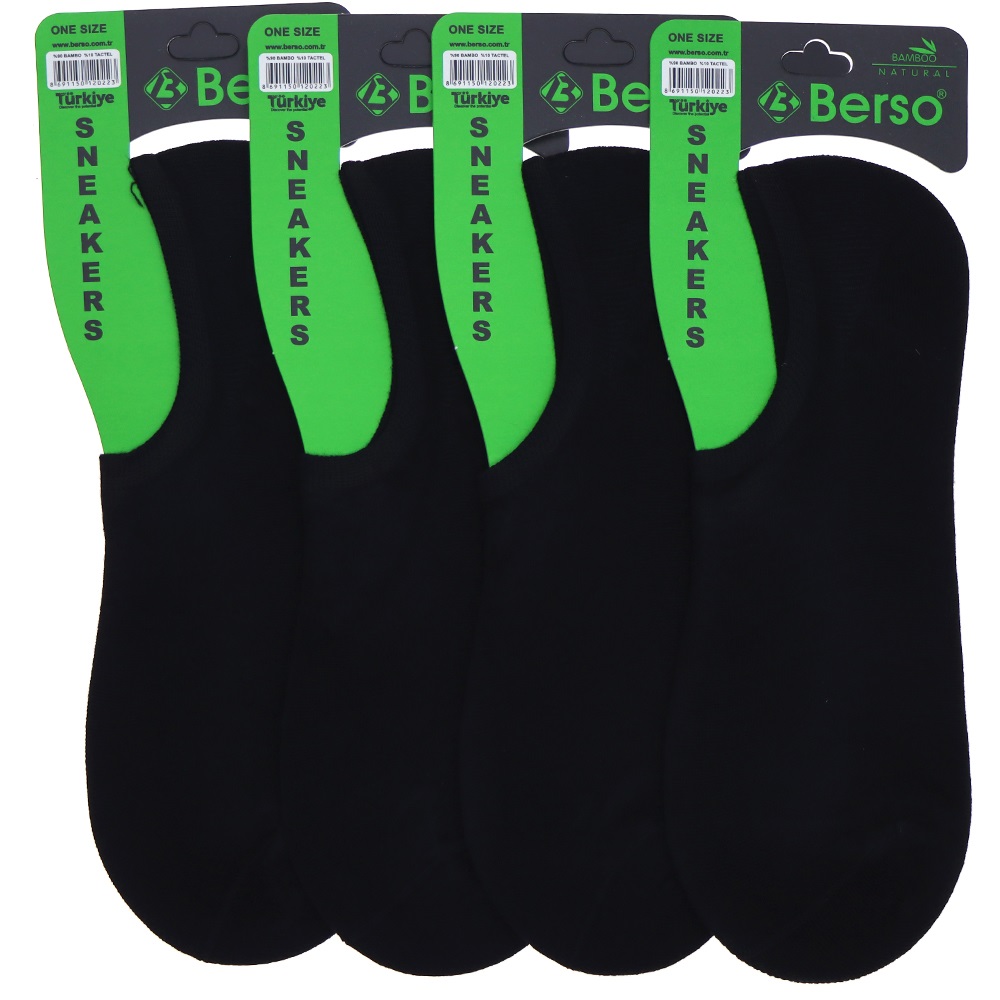 Berso 0223 Erkek Bambu Dikişsiz Likralı DÜz Sneaker Çorap