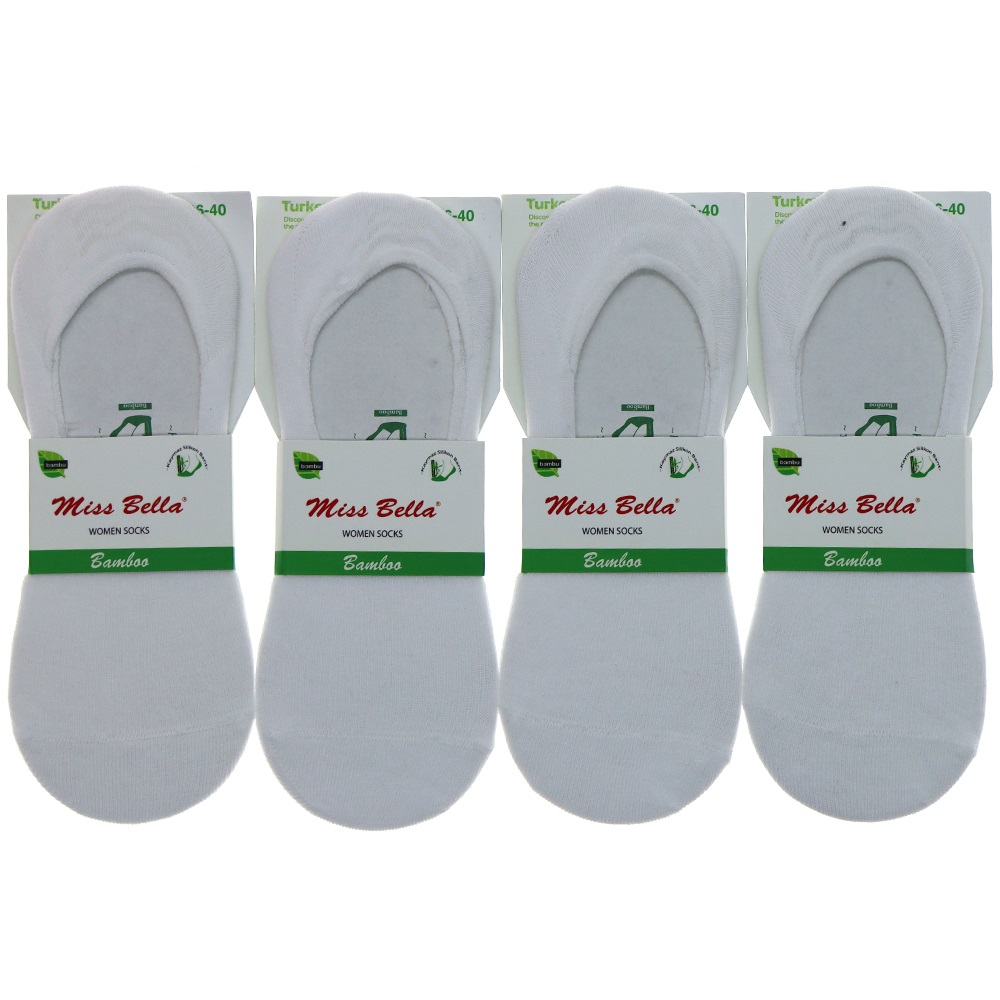 Miss Bella Bayan Dikişsiz Bambu Likralı Silikonlu Babet Çorap - Gri