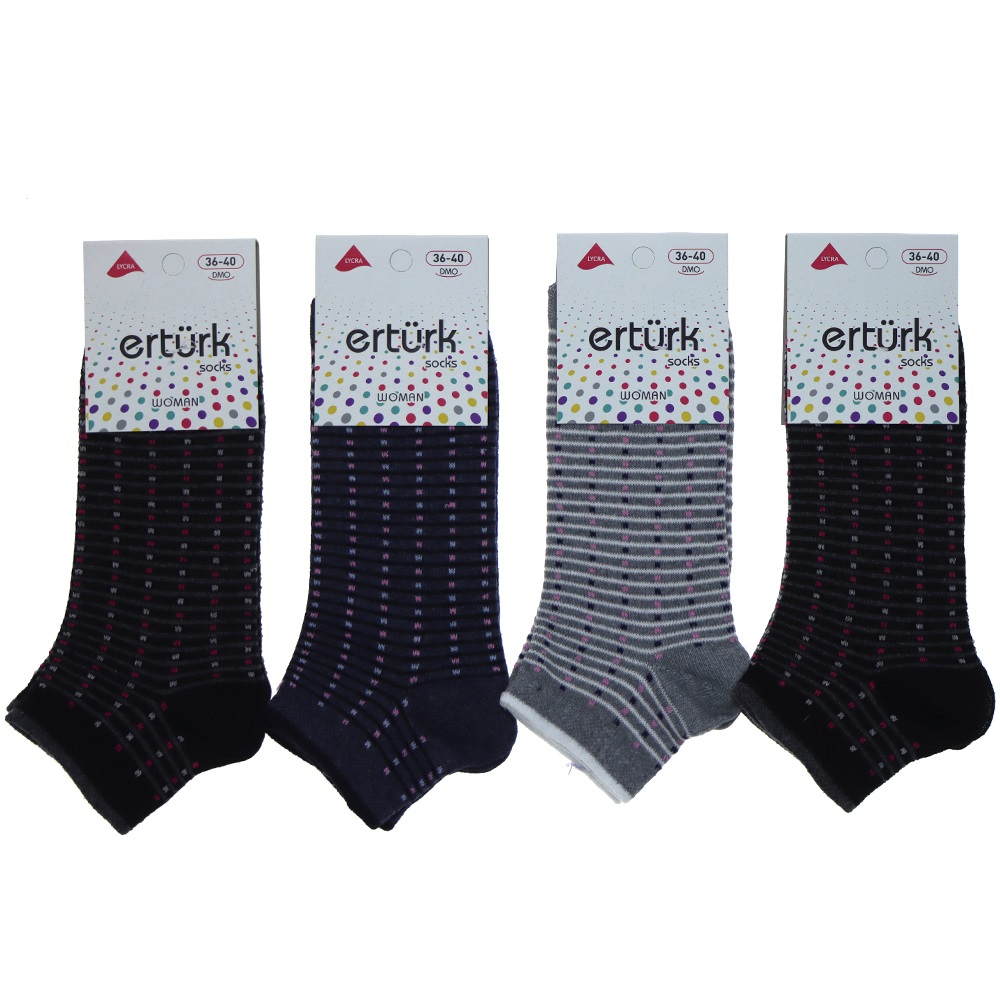 Ertürk 7008 Bayan Likralı Mevsimlik Patik Çorap- Karışık Renk