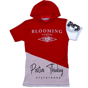 Damlanur 20211001 Erkek Çocuk Bloomıng Bas Par Kapş Penye Tişört 9-12 Yaş