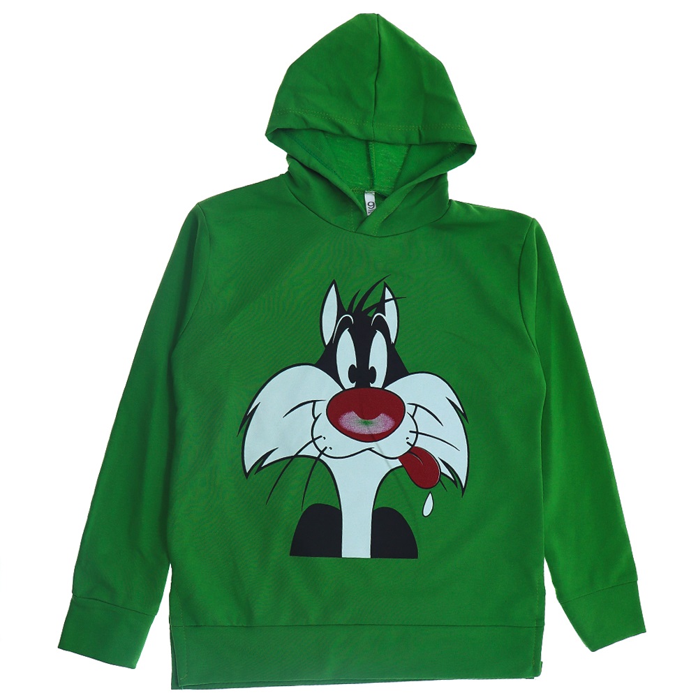 Damlanur Kız Çocuk Sylvester Kedi Bas Kapşonlu Penye Tunik 9-12 Yaş