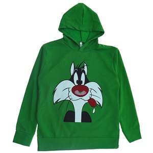 Damlanur Kız Çocuk Sylvester Kedi Bas Kapşonlu Penye Tunik 9-12 Yaş