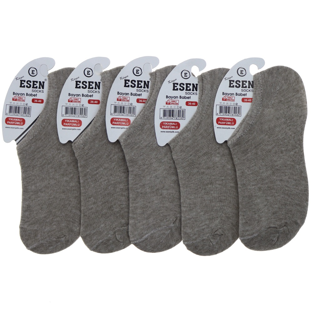 Esen Socks Bayan Likralı Düz Sneaker Çorap