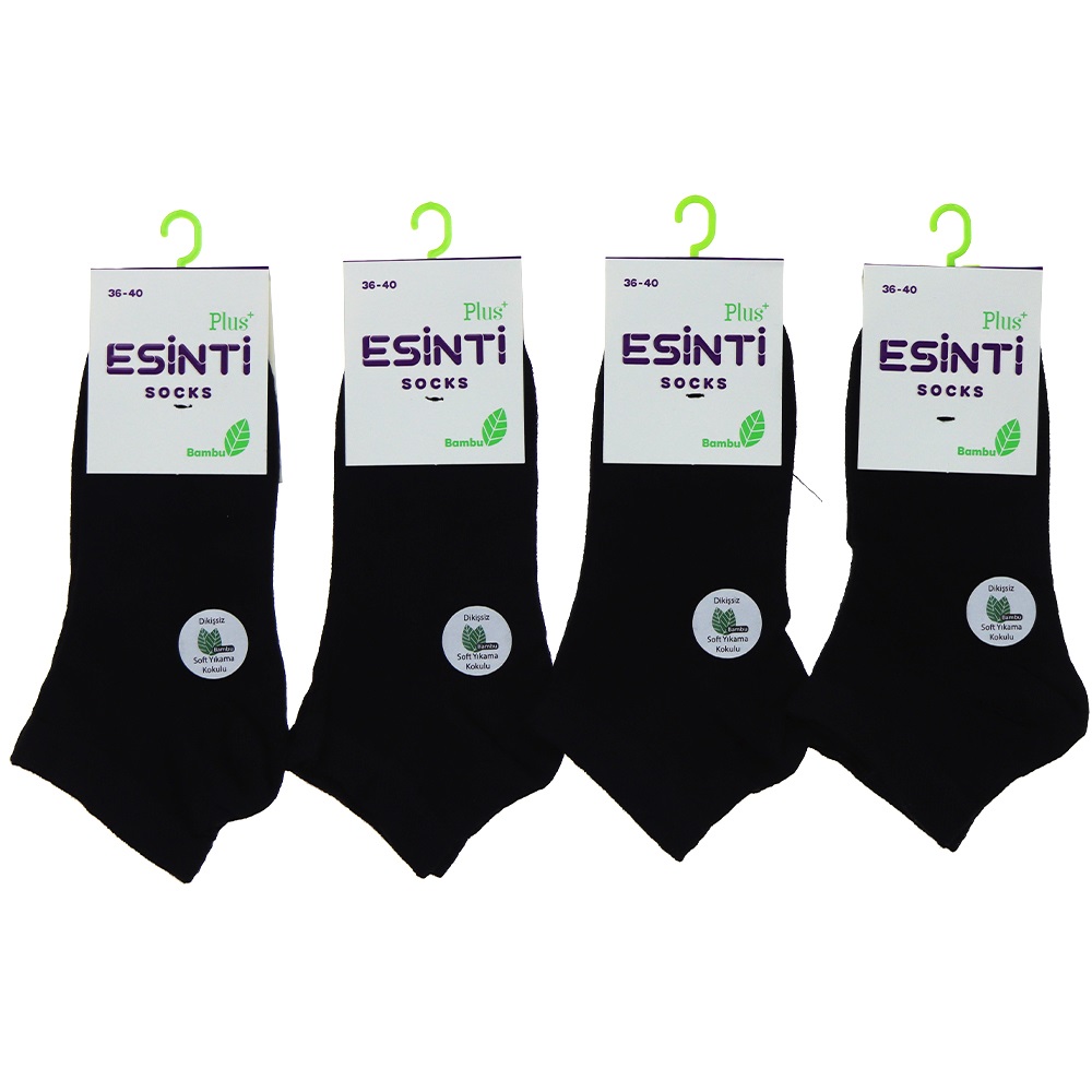 Esinti 0700 Plus Bayan Bambu Dikişsiz Likrlı Patik Çorap - Karışık Renk